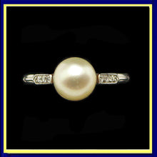 belle epoque edwardian ring natural pearl diamonds platinum French