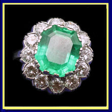 antique French emerald diamond ring 