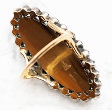 Antique Georgian Ring gold silver diamonds royal blue paste big statement (7461)