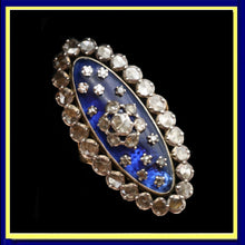 Antique Georgian Ring gold silver diamonds royal blue paste