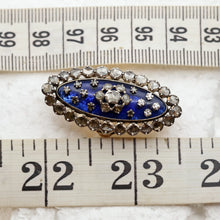 Antique Georgian Ring gold silver diamonds royal blue paste big statement (7461)