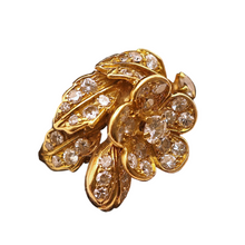 Vintage diamond ring 18k gold c1950 attributed to Boucheron French flower (7507)