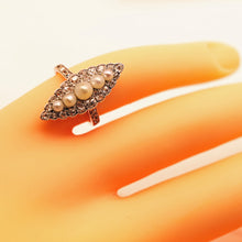 CARTIER antique ring Victorian diamonds pearls platinum engagement ring (7511)