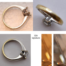 Radiant Diamond engagement ring 0.92ct E color VVS2 GIA engraved 18k gold (7513)