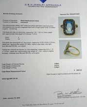 Antique Art Deco ring gold blue zircon sapphires diamonds French (7527)