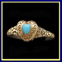 Antique Georgian gold turquoise heart secret poison ring locket memorial