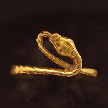 Antique Victorian ring 18k gold snake ring French small Napoleon 3 Unisex (7555)
