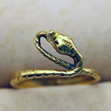 Antique Victorian ring 18k gold snake ring French small Napoleon 3 Unisex (7555)
