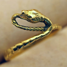 Antique Victorian ring 18k gold snake ring French small Napoleon 3 Unisex (7555)