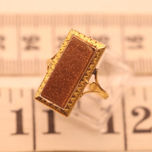 Antique Georgian Ring 18k gold goldstone French secret cherub Unisex (7558)