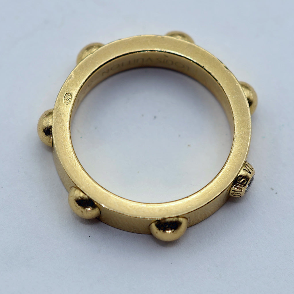 Louis Vuitton ring yellow gold diamond Unisex wedding eternity ring France (7593)