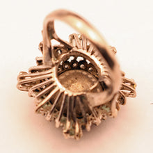 Antique - vintage ring gold 4.68ct pink spinel and diamonds ballerina (7598)