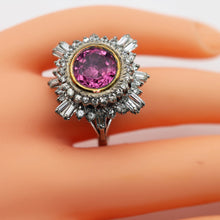 Antique - vintage ring gold 4.68ct pink spinel and diamonds ballerina (7598)