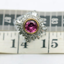 Antique - vintage ring gold 4.68ct pink spinel and diamonds ballerina (7598)