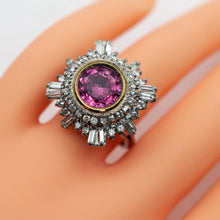 Antique - vintage ring gold 4.68ct pink spinel and diamonds ballerina (7598)
