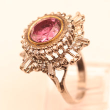 Antique - vintage ring gold 4.68ct pink spinel and diamonds ballerina (7598)