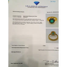 Vintage ring 22k gold emerald India eye-catching elegance unisex appraisal (7599)