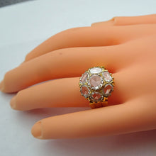 Vintage ring diamonds 23k gold unisex great transparency Deco Retro India (7600)