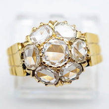 Vintage ring diamonds 23k gold unisex great transparency Deco Retro India (7600)