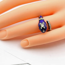 Antique Victorian snake ring gold enamel diamonds ruby articulated Unisex (7621)