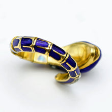 Antique Victorian snake ring gold enamel diamonds ruby articulated Unisex (7621)