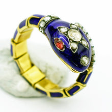 Antique Victorian snake ring gold enamel diamonds ruby articulated Unisex (7621)