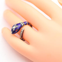 Antique Victorian snake ring gold enamel diamonds ruby articulated Unisex (7621)