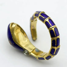 Antique Victorian snake ring gold enamel diamonds ruby articulated Unisex (7621)