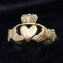 Antique Georgian fede ring gold hands of friendship heart crown betrothal (7624)