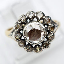 Antique Georgian ring diamonds gold silver Dutch Engagement flower ring (7625)