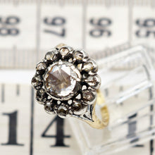 Antique Georgian ring diamonds gold silver Dutch Engagement flower ring (7625)