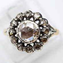 Antique Georgian ring diamonds gold silver Dutch Engagement flower ring