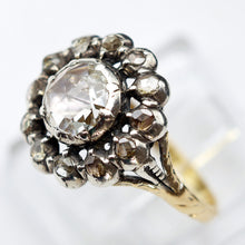 Antique Georgian ring diamonds gold silver Dutch Engagement flower ring (7625)