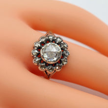 Antique Georgian ring diamonds gold silver Dutch Engagement flower ring (7625)