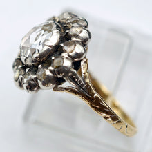 Antique Georgian ring diamonds gold silver Dutch Engagement flower ring (7625)