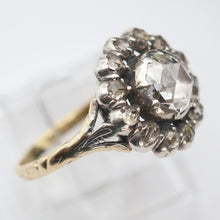 Antique Georgian ring diamonds gold silver Dutch Engagement flower ring (7625)