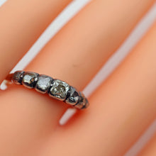 Antique Georgian ring line 7 diamonds in silver and gold French c1780 (7626)