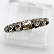 Antique Georgian ring line 7 diamonds in silver and gold French c1780 (7626)