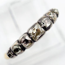Antique Georgian ring line 7 diamonds in silver and gold French c1780