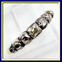 Antique Georgian ring line 7 diamonds in silver and gold French c1780 (7626)