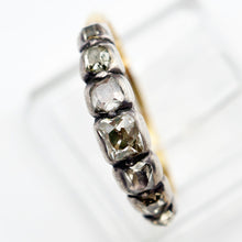 Antique Georgian ring line 7 diamonds in silver and gold French c1780 (7626)