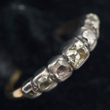 Antique Georgian ring line 7 diamonds in silver and gold French c1780 (7626)