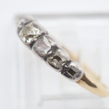 Antique Georgian ring line 7 diamonds in silver and gold French c1780 (7626)