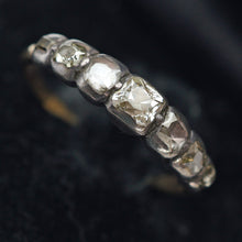 Antique Georgian ring line 7 diamonds in silver and gold French c1780 (7626)