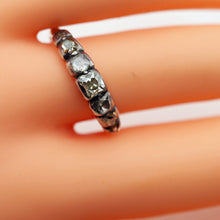 Antique Georgian ring line 7 diamonds in silver and gold French c1780 (7626)