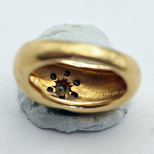 Mellerio estate ring 18k gold diamonds enamel Paris signed fine jewelry (7635)