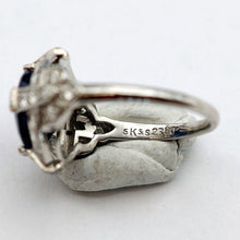 Art Deco ring platinum diamonds 2.82ct blue sapphire no heat AGL cert (7636)