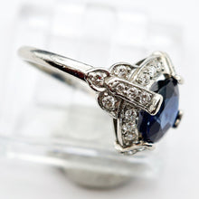 Art Deco ring platinum diamonds 2.82ct blue sapphire no heat AGL cert (7636)