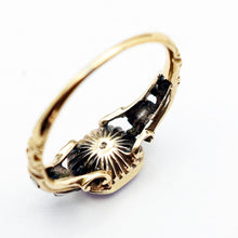 Antique Georgian ring diamonds amethyst 15k gold silver 18th century  (7642)