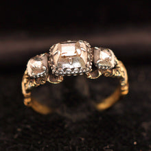Antique Georgian ring diamonds gold silver 18th century engagement ring (7645)